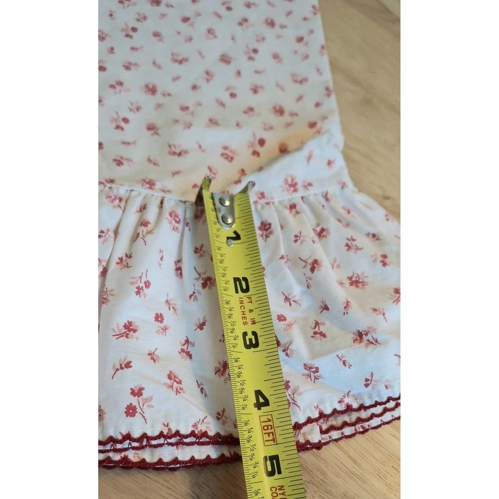 VTG Ralph Lauren Colchester Standard Pillowcases Pair Red Cream Floral Ruffled N